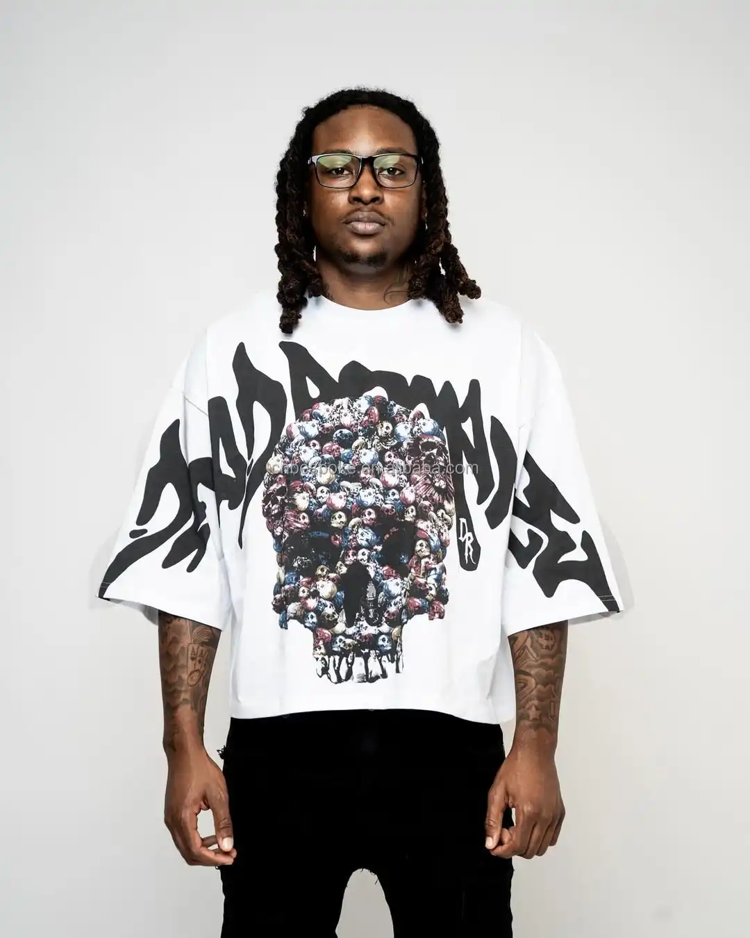 Custom Men's BOXY Fit 100% Cotton T-Shirt Casual Short Sleeve with Screen Printing Hip Hop Streetwear Style OEM Logo