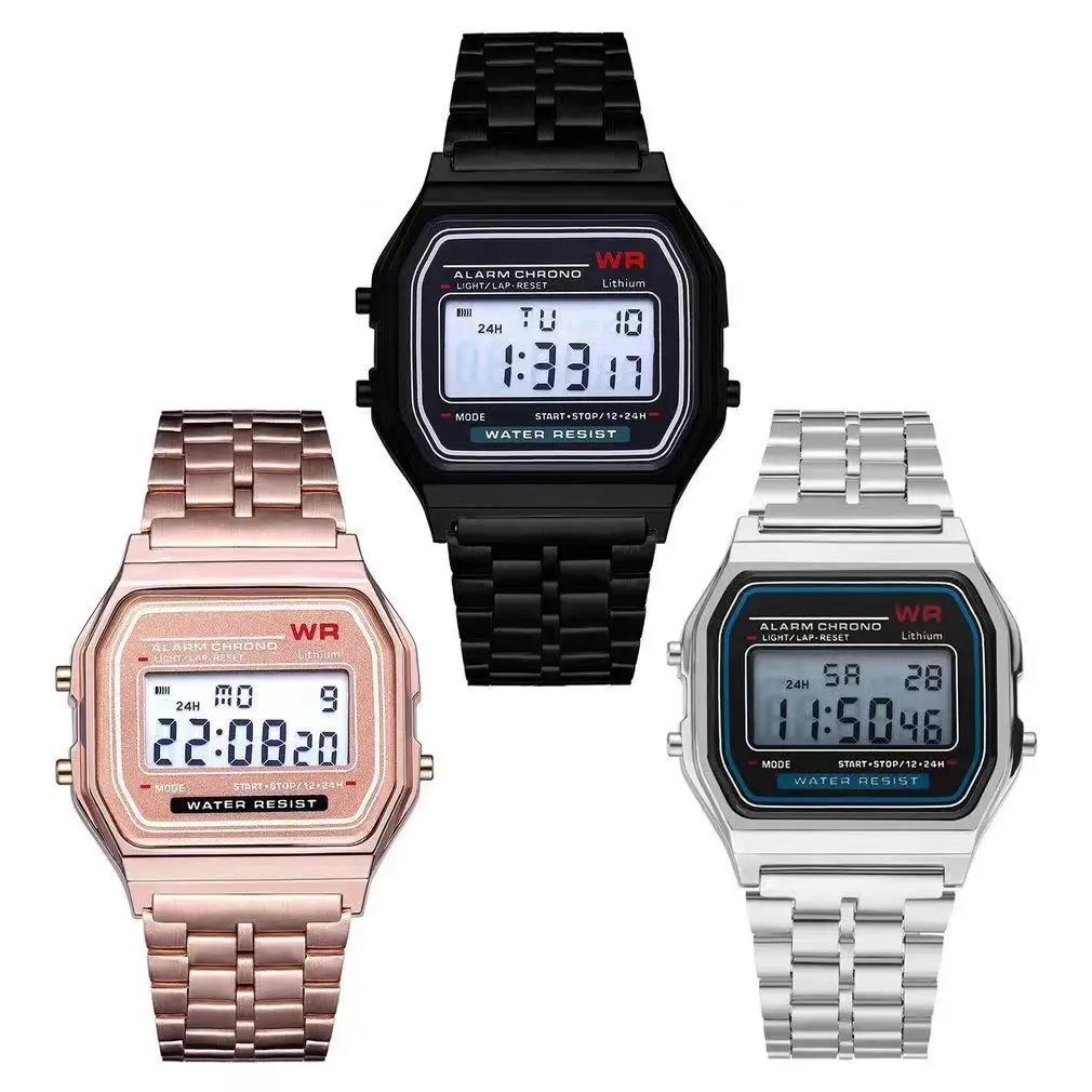 General Watch F91W Digital Vintage square Sports Watch Alarm Movement Mens Watches