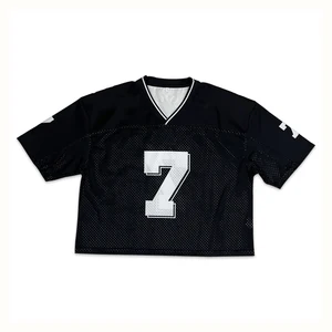 Custom Football Jersey Men T-Shirt Boxy Fit Oversized Vintage Digital Printing Mesh 100% Cotton Breathable