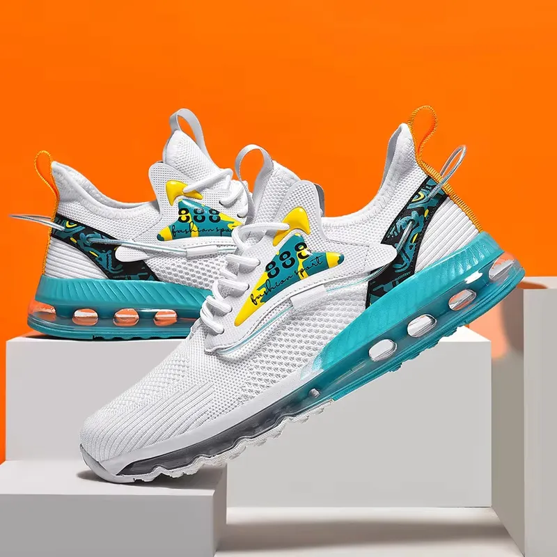 High Quality Men's Sports Shoes Latest Design With Air Bag Sole Large Size Cushioning And Breathable Features