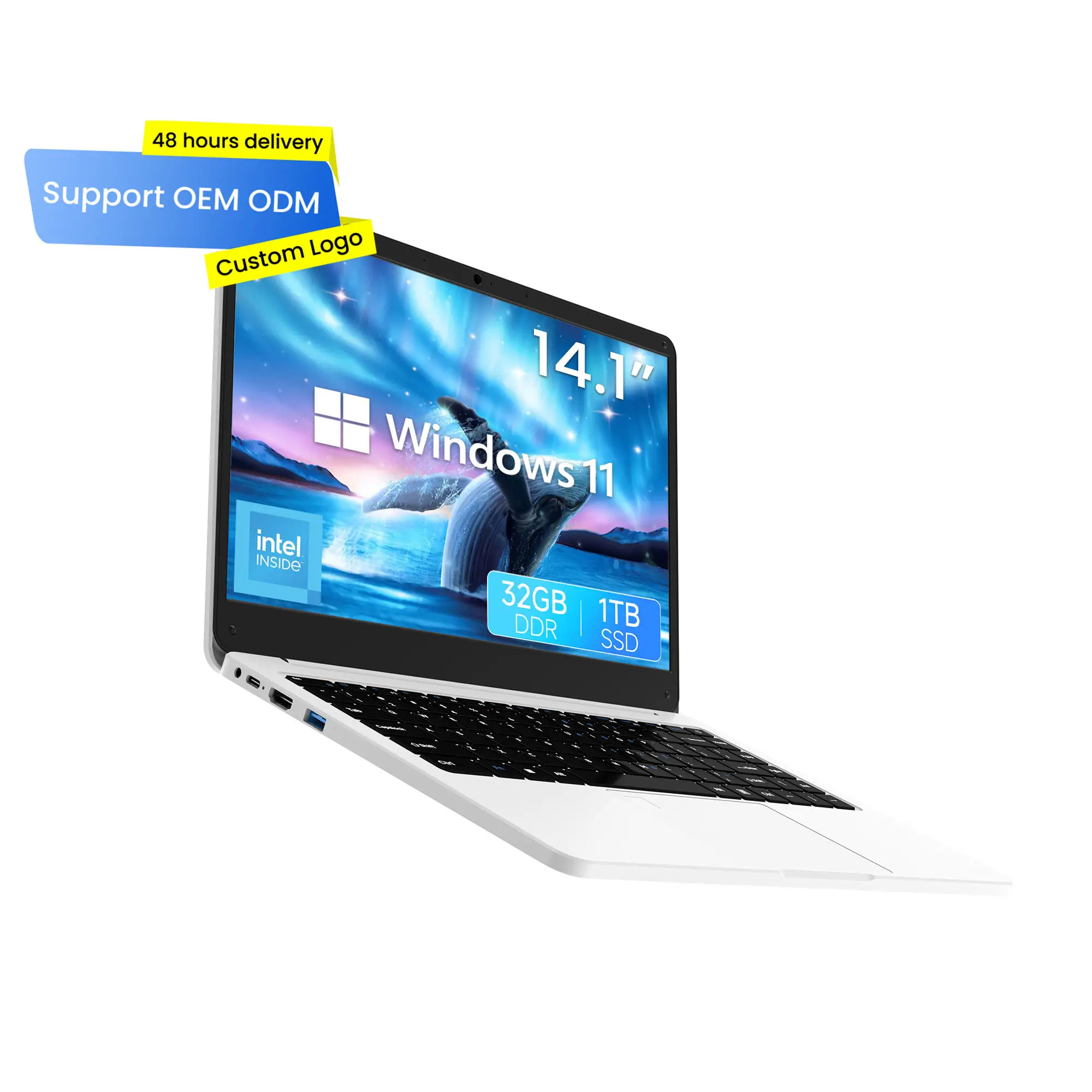 Factory Wholesale Brand-new Intel N95 8GB RAM 14.1inch Business Office Keyboard Windows 11 Supporting OEM/ODM Customized Laptops