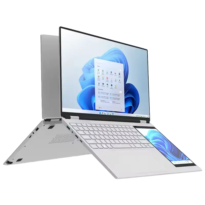 15.6+7 Inch Double Monitor Business Notebook New 7 Touchscreen Quad Core Intel Alder Lake N100 16GB DDR4 English Windows 11 Pro