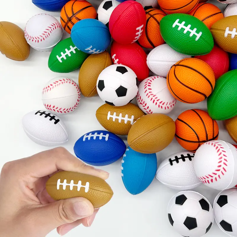 Custom Colorful Reliever Easy Grip Soft Sports Stress Ball Toy Mini PU Foam Footballs SHOUCHUN T022 14+ Unisex