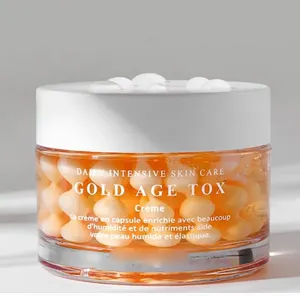 Korean Private Label Vitamin C Magic Facial Cream Moisturizing Anti-Wrinkles Repair Gold Age Tox Capsule Collagen Facial Cream