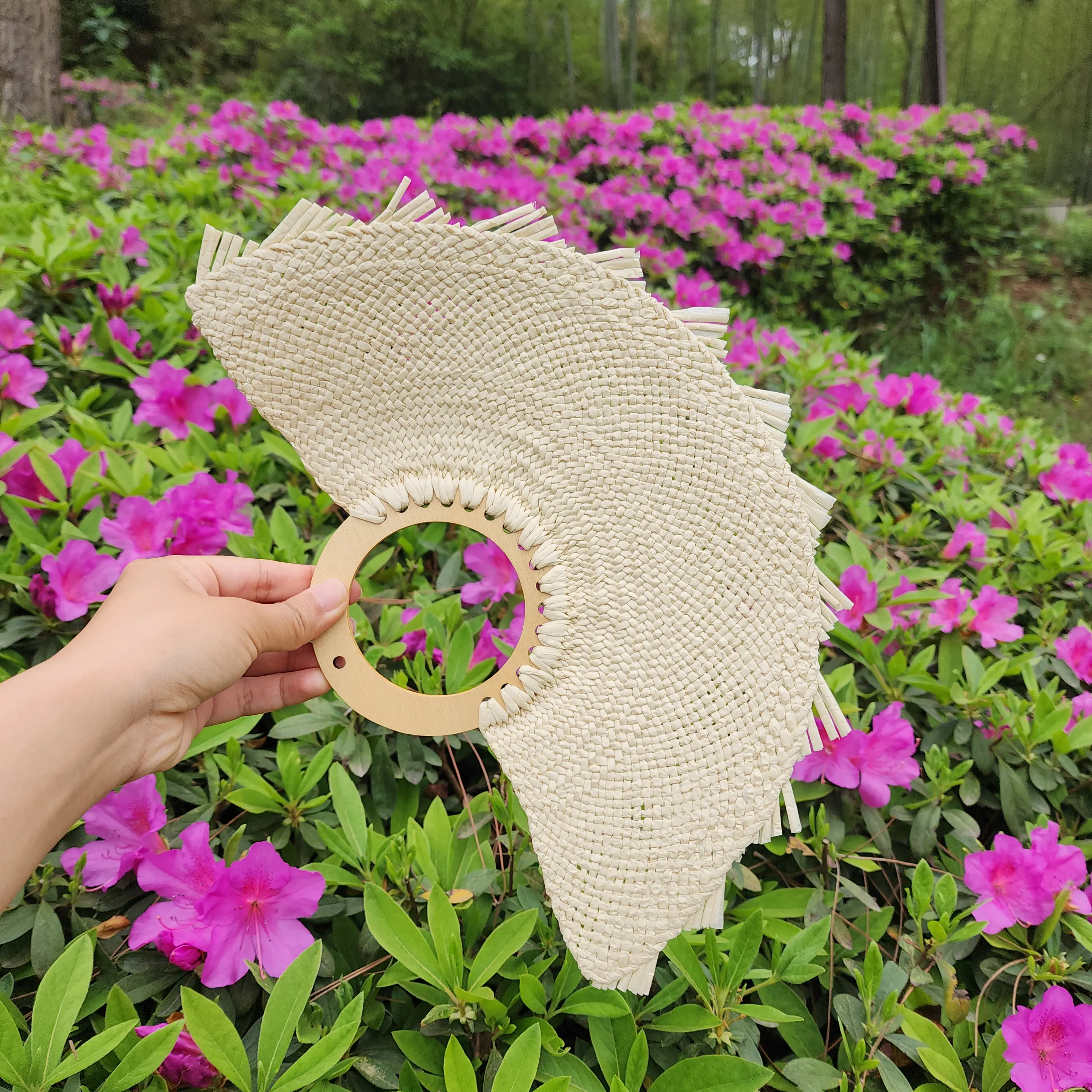 Handmade Woven Straw Palm Hand Held Fan Abanico De Mano Mexican Wedding Souvenirs for Guests Favor Unique Bridesmaid Novelties