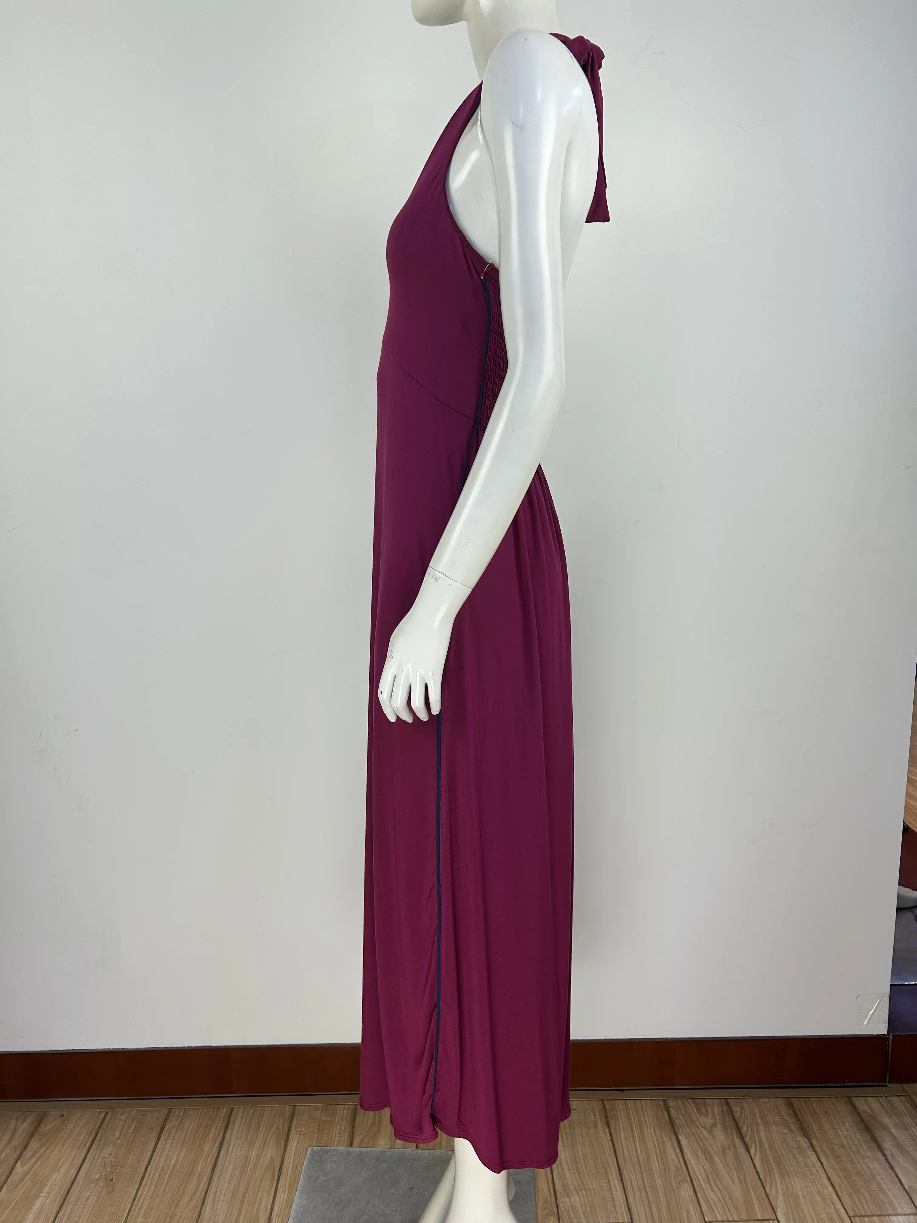 Women's Casual A-Line Vintage Print Skirt Elastic Waist Non-Removable Cup Stretch Pleat for Day Parties OEM Service Available