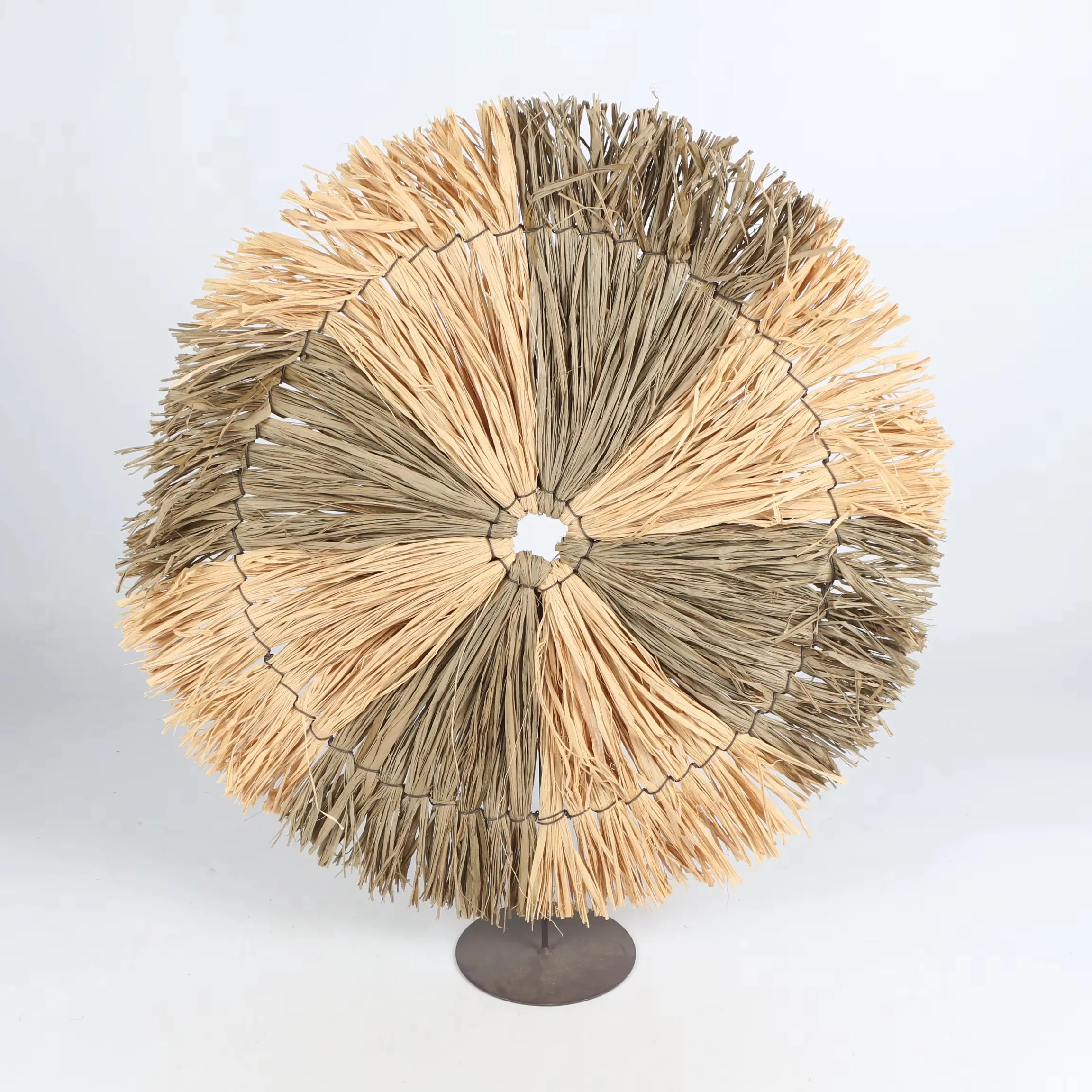 Hot Sale Unique Style Home Wooden Craft Decorative Objects Art Deco Design with Metal Stand for Desktop Decor