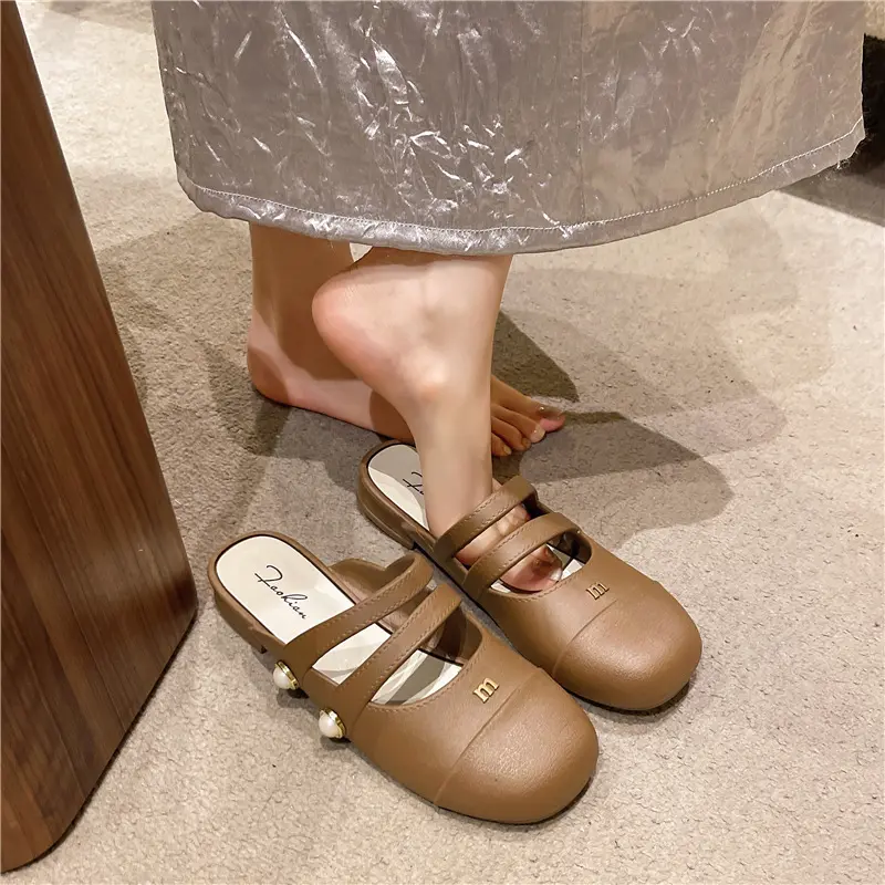 2025 New Summer Women's slippers Casual Leisure Outdoor Sandals Pregnant Women Flat Heels Forest-style Fashionable Roman Sandals
