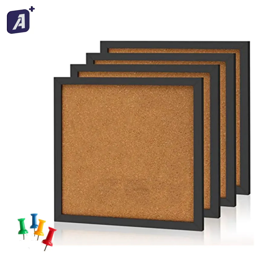 8x8 inch 4pcs Square Design Decoration New Way to Install and assembling Cork Board For Alternative-use