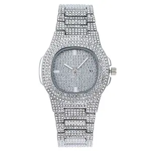 Trendy Multicolor Alloy With Bling Rhinestone Hip Hop Pointer Round Quartz Watch for Women Men Jewelry Wholesale Price