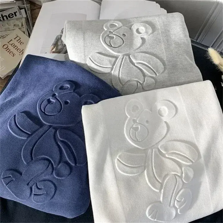 Oem Emboss Logo Tee Shirt Men Cotton Tshirt Oversize Plain Graphic Custom 3d Embossed Mens T-shirts