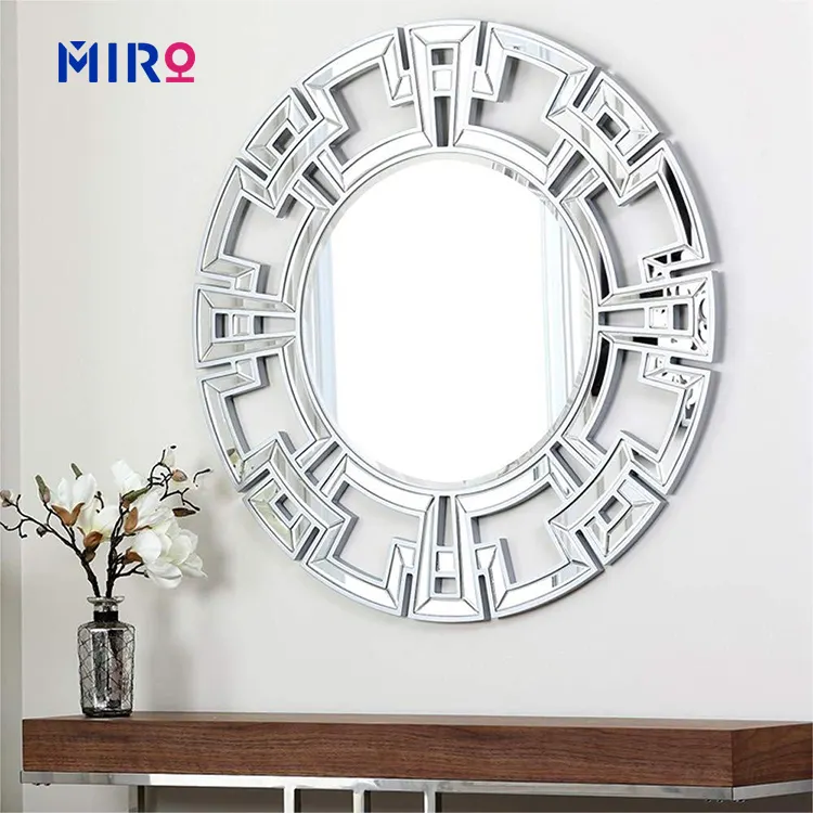 Irregular Framed Round Mirror Wall Decor Large Decorative Wall Mirrors for Living Room