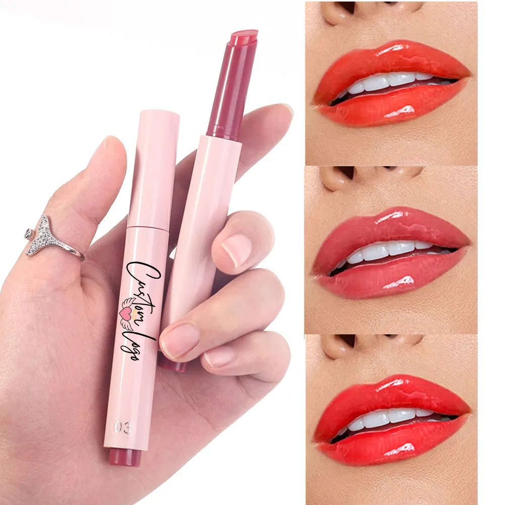 Private Label Vegan High Pigment Makeup Pressed Lipstick Moisturizing Long Lasting Press Lipstick Pen
