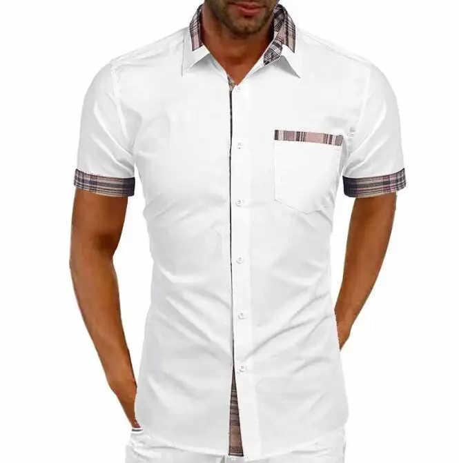 Wholesale Short Sleeve Shirt for Men Custom Made Business Style Fit Slim Soft Comfortable Casual Dress Shirt for Men