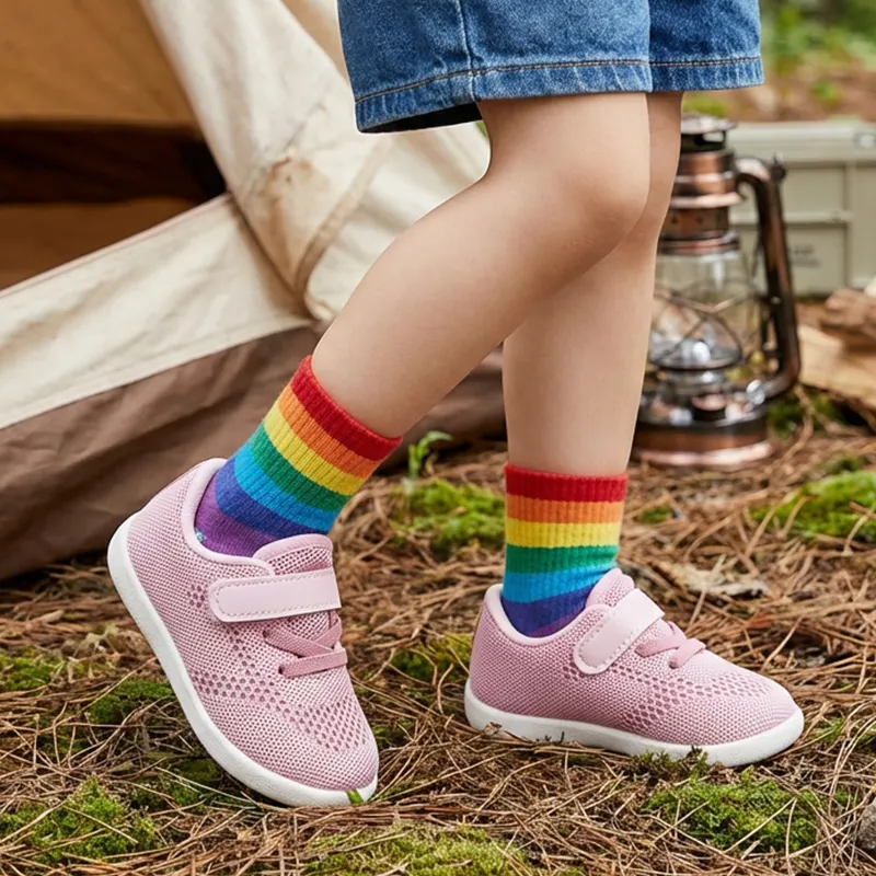 Wholesale Customize Unisex Kids' Lightweight Breathable Mesh Upper Walking Shoes with Hook and Loop Closure