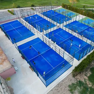 Wanhe High Quality Panoramic Paddle Tennis Court Sports Equipment Kits Outdoor Glass and Steel Padel Court