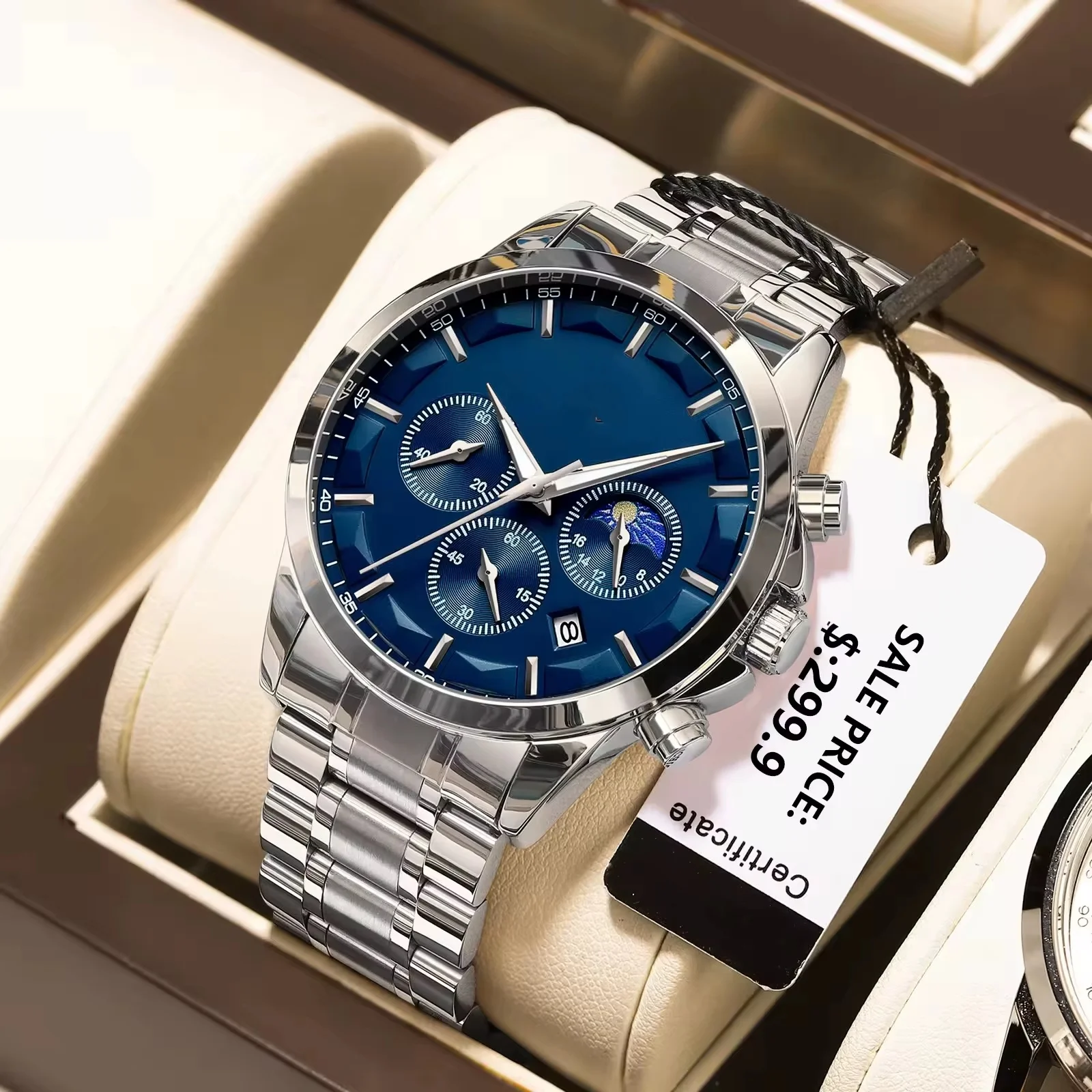 Hot Sale Men's Quartz Watches Business & Sports-Style Waterproof Wristwatch with Chronograph Luxury Reloj by Quartz Watch