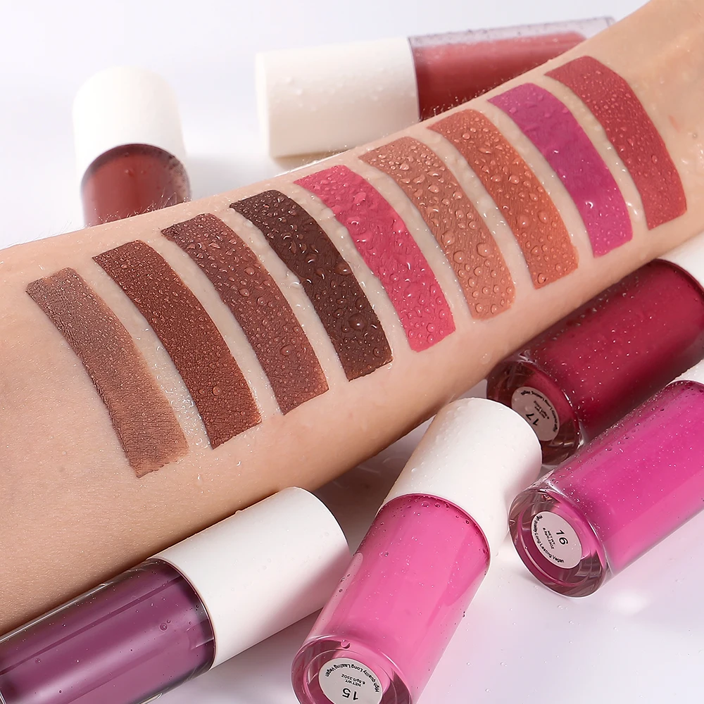 50 Colours Non-Stick Matte Liquid Lipstick Cosmetic Seller Highly Pigmented Matte Long Lasting Private Label Liquid Lipstick