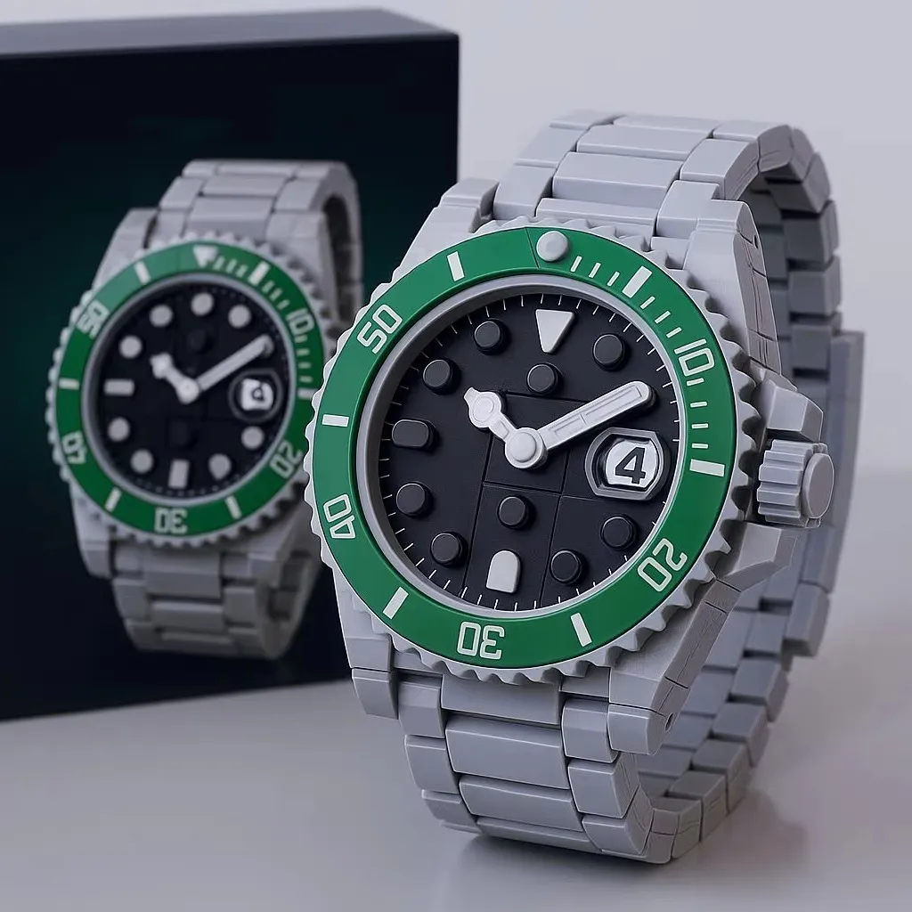 Customized Luxury Designer Men's Watch Building Block Sets Men's Watch Building Block Toy Set DIY Toy Plastic