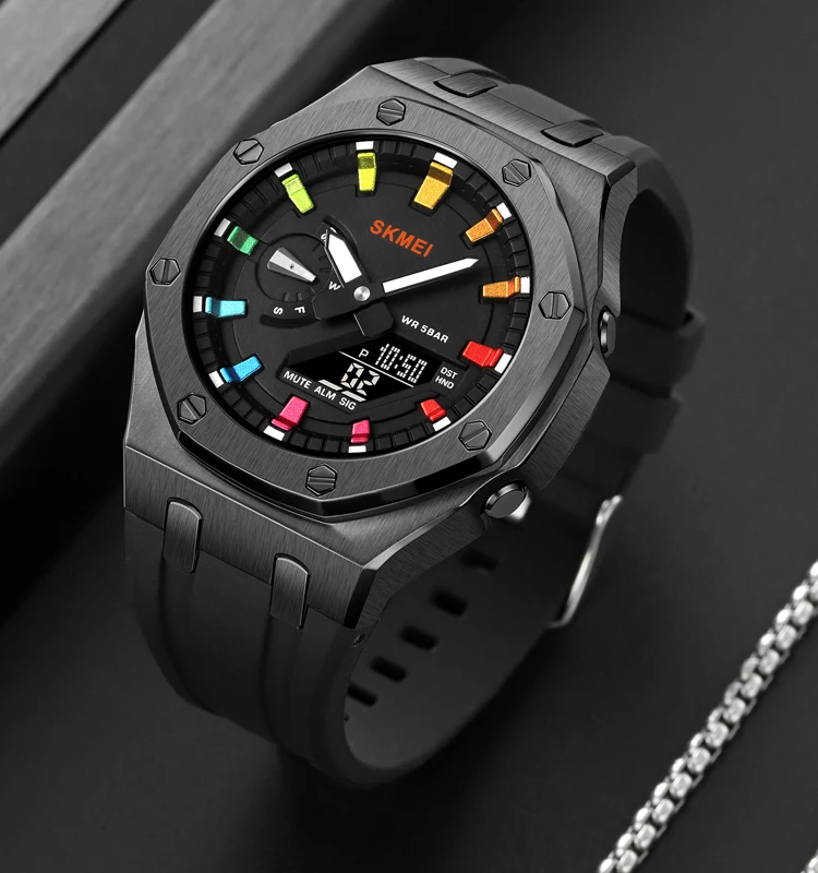 Skmei 2243 Hot Sale Countdown Alarm Date Dual Time Silicone Strap Light Digital Waterproof Sports Watch