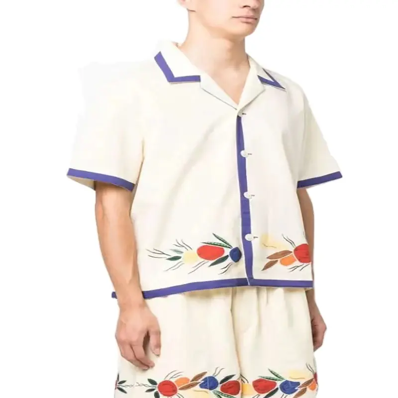 OEM Customized Mens Button up Shirt Short Sleeve