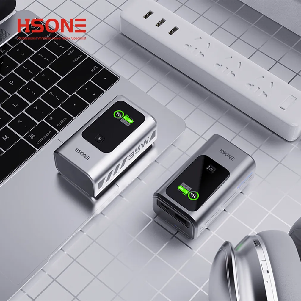 F15 35W 10000mAh Li-Polymer Battery Portable Power Bank TFT Screen Fast Charging Ultra Slim Outdoor Use Mini Emergency Charger