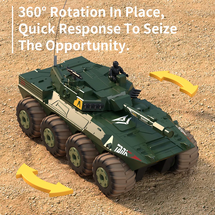 New Arrival Shockproof Remote Control Amphibious Armored Toy: 360° In-Place Rotation & 1:32 Realistic Armored Design