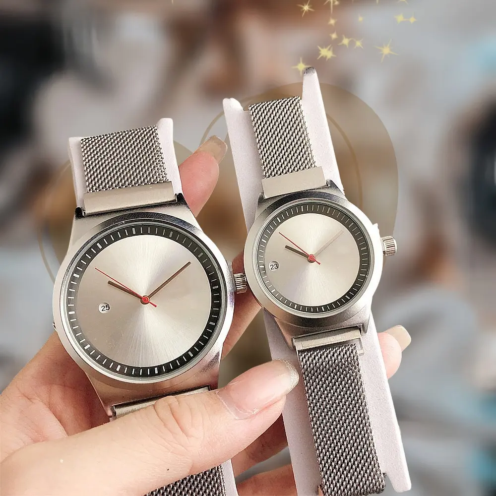Top Brand Luxury Quartz Watch for Men Women Fashion Casual Couple Alloy Case Acrylic Band Glass Dial Window Auto Date