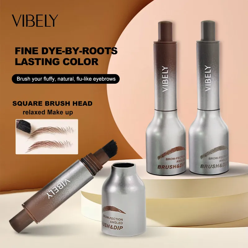 High Pigment Waterproof Vegan Eyebrow Powder Lasting Tinted 3D Eye Brow Enhancers Eyebrow Gel With Brush