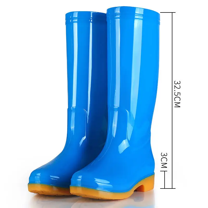 Adult Fashion High Rain Boots Summer Tendon Soles Non-slip Rubber Rain Boots