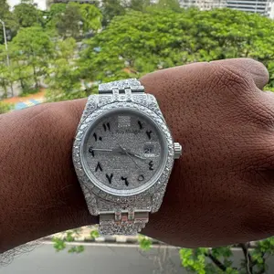 Hip Hop Jewelry 41mm VVS Moissanite Diamond Watch Ice Out Luxury Men or Women Mechanical Watch 316L Stainless Steel Luxury Watch