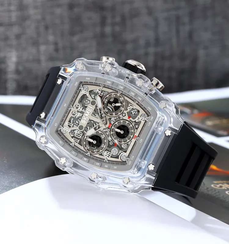 SKMEI 2305 Fashion Sports Waterproof Cool Multifunctional Metal Texture High-end Atmosphere High-quality Men's Quartz Watch