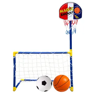 Portable Outdoor Inflatable Gantry Soccer Goal Children's Court Equipment with Football & Basketball Features Fun for Kids
