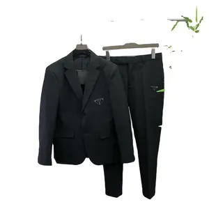 2025 Four Seasons Trendy New High End Fashion Men's Slim Fit Versatile Suit Two Piece Business Formal Men's Set