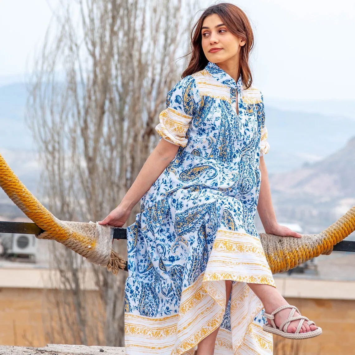 Custom Wholesale Summer Slim Fit Short Sleeve Natural Waist Women's Sweater Dress for Maxi A-Line