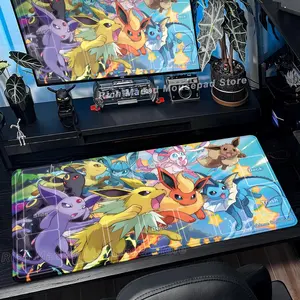 Anime Keyboard Pad Poke-mon Eevee Mousepad Gamer Mouse Pads Laptop Extended Desk Mat PC Cabinet Rug Anime Derivative
