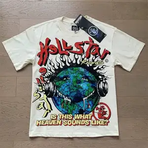 Alxin Clothing Manufacturers Casual Fashion Short-Sleeved 100% Cotton Vintage Hell Star Printed Same Style Knitted Men's T-Shirt