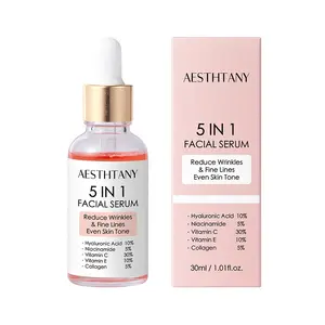 AESTHTANY 5 in 1 Facial Serum 30ml | Hydrating Brightening Firming Repairing Anti-aging | OEM ODM Multi-effect Essence Wholesale