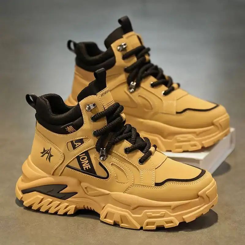 New Design Bright Colors Fashionable Men's Thick Sports Leisure Shoes Fashionable Campus Shoes High Sense