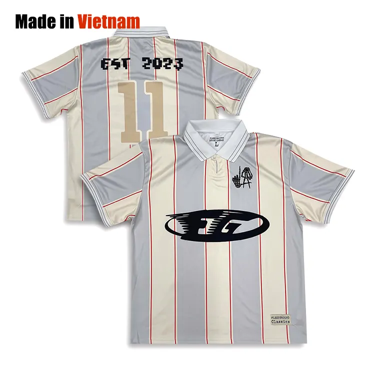 Custom Striped Football T-Shirt Sublimation Design Street Retro Oversized Football Jersey