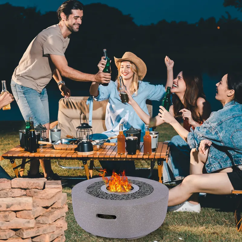 Round Ethanol Fireplace for Portable Tabletop Fire Pit Indoor Table Top Fire Pit for Patio Home Decor