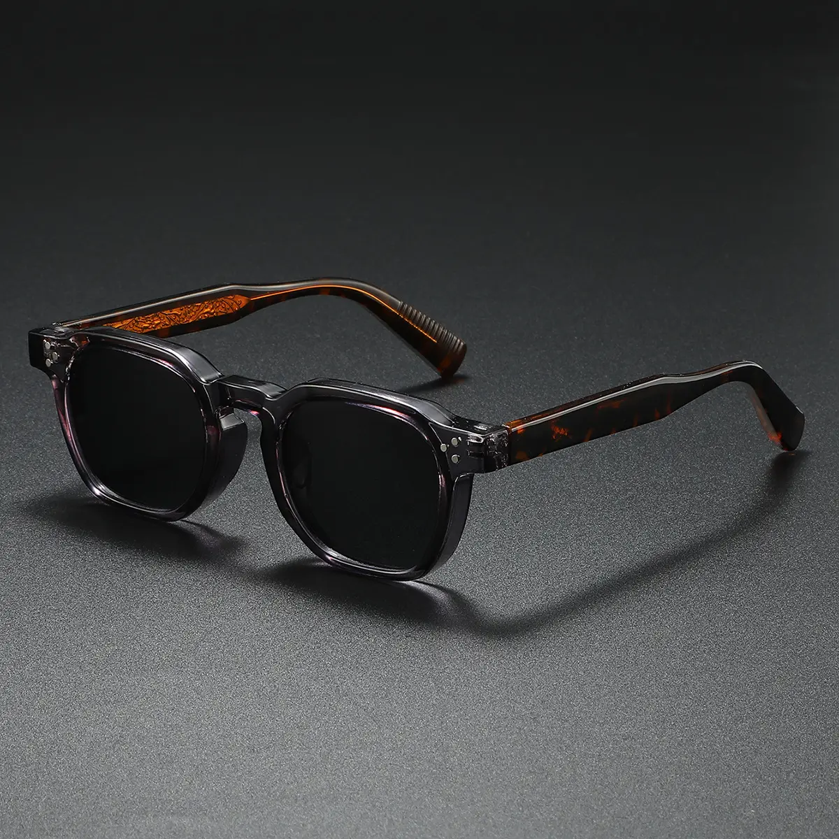 2025 New square Polarized Sunglasses with Pin, Trendy Fashion Men's and Women's Sunglasses