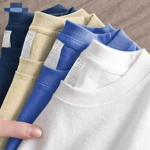 Wholesale Customized Size Comfortable Pure Cotton Mens T-Shirt Versatile Vintage T-Shirt Soilid Color Blank T-Shirt