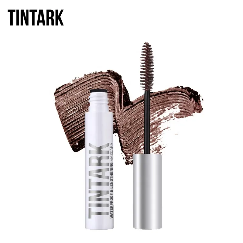 Distributor Cosmetic Wholesale TINTARK Unique Vegan 4D Silk Fibre Volume Brown Lengthening Long Lasting Waterproof Mascara