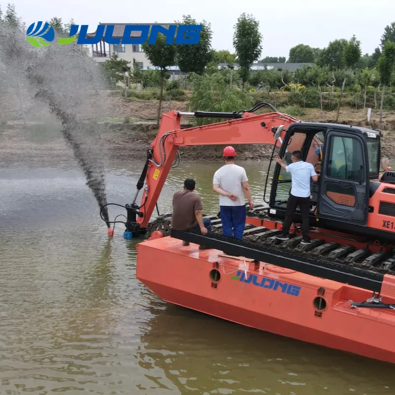 China Julong Customizable Configurations Amphibious Excavator for River Dredging and Embankment Construction