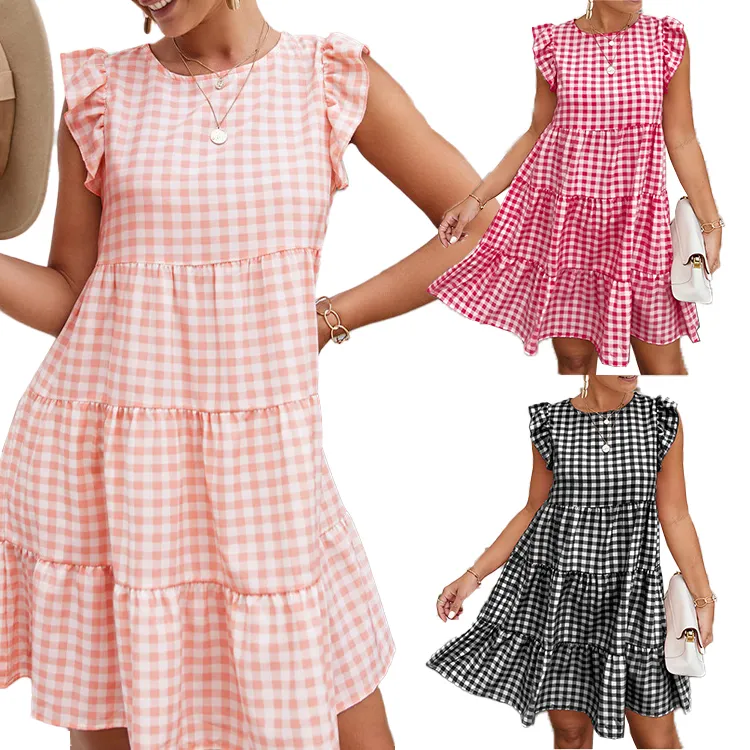 Women 20254 Summer Sleeveless O-Neck A-Line Casual Dress Short Vintage Loose Midi Party Dresses