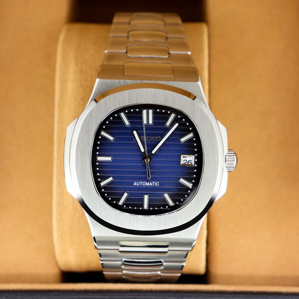 Popular Luxury Stainless Steel with 3ATM Water Resistant Luminous Pointer Dial 18mm Band 41mm Dial Men Mechanical Watch