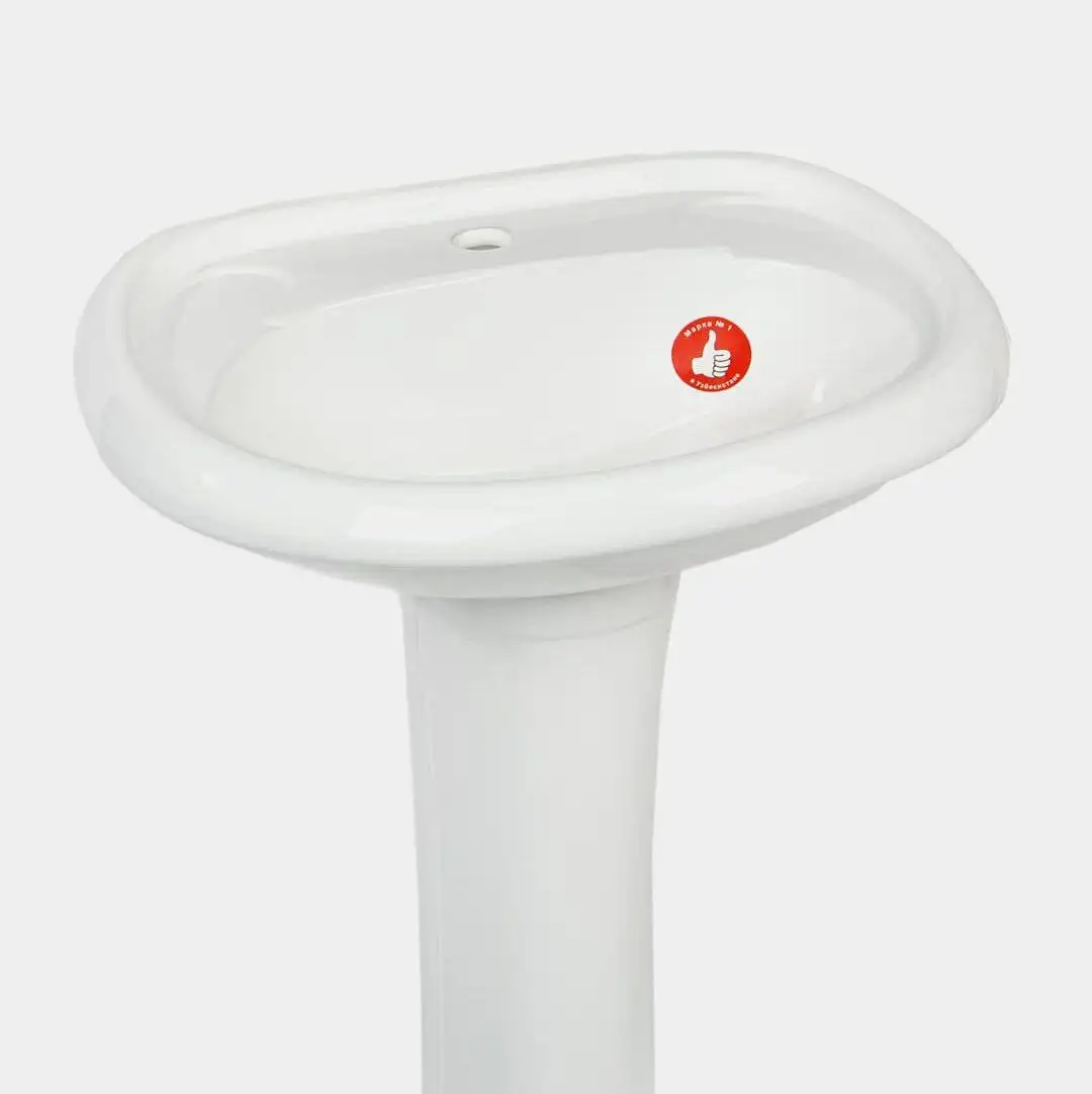 Modern Glossy Finish Portable Pedestal Basin Porcelain Ceramic 830x450x550 Washbasin Eco-Friendly Durable Home Use Sanitary Ware