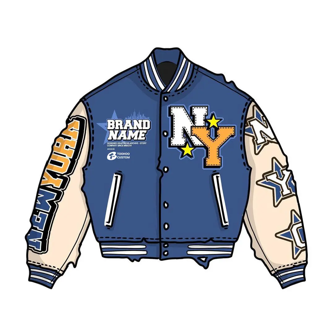 Unisex Vintage Retro Baseball Cropped Varsity Jacket Men Custom Logo Embroidered American Chenille Men's Retro Cropped Jacket