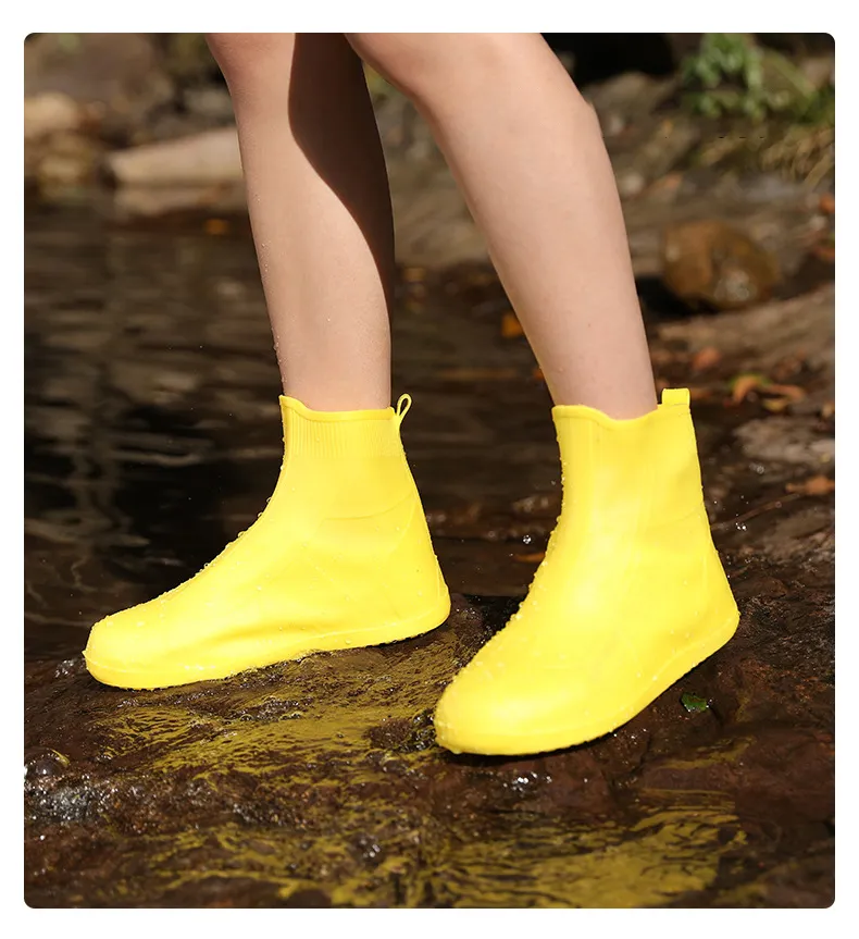 Rain Shoes Silicone Waterproof Overshoes Reusable Resistant Rain Boots Non-Slip Washable Protection for Outdoor Use